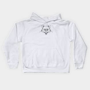 Raccoon Line Art Kids Hoodie